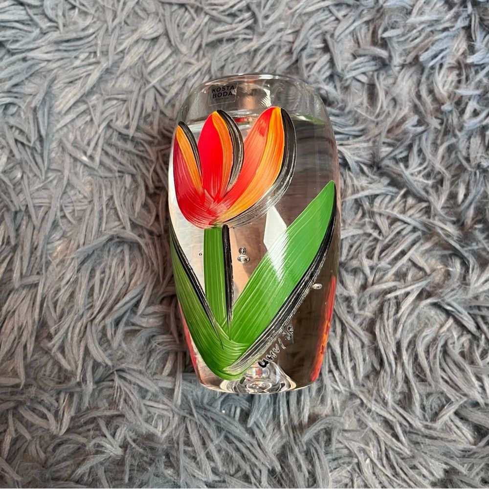 Kosta Boda Tulip 'Tulipa' Hand Painted Votive Candle Holder